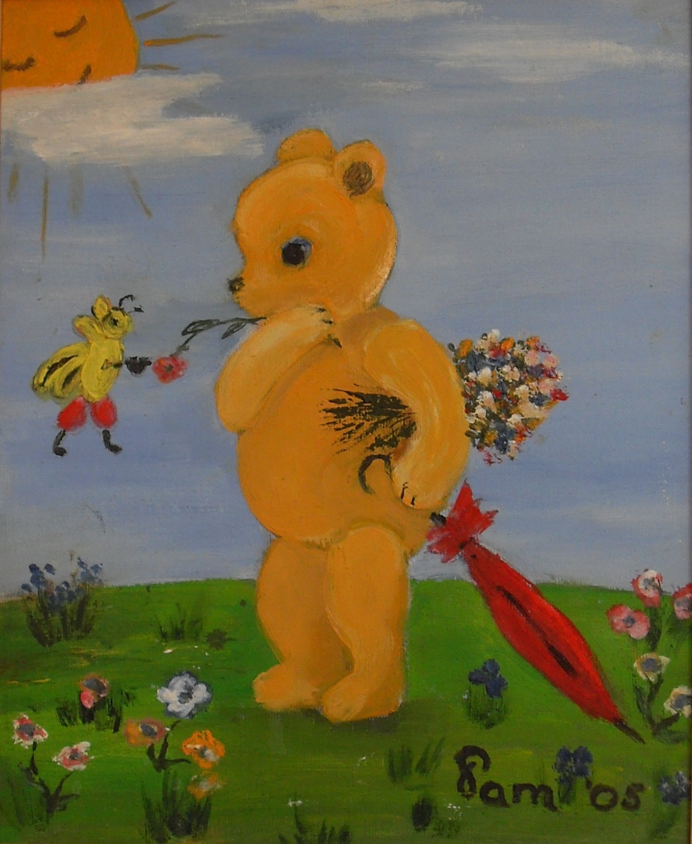 270-Beertje met paraplu